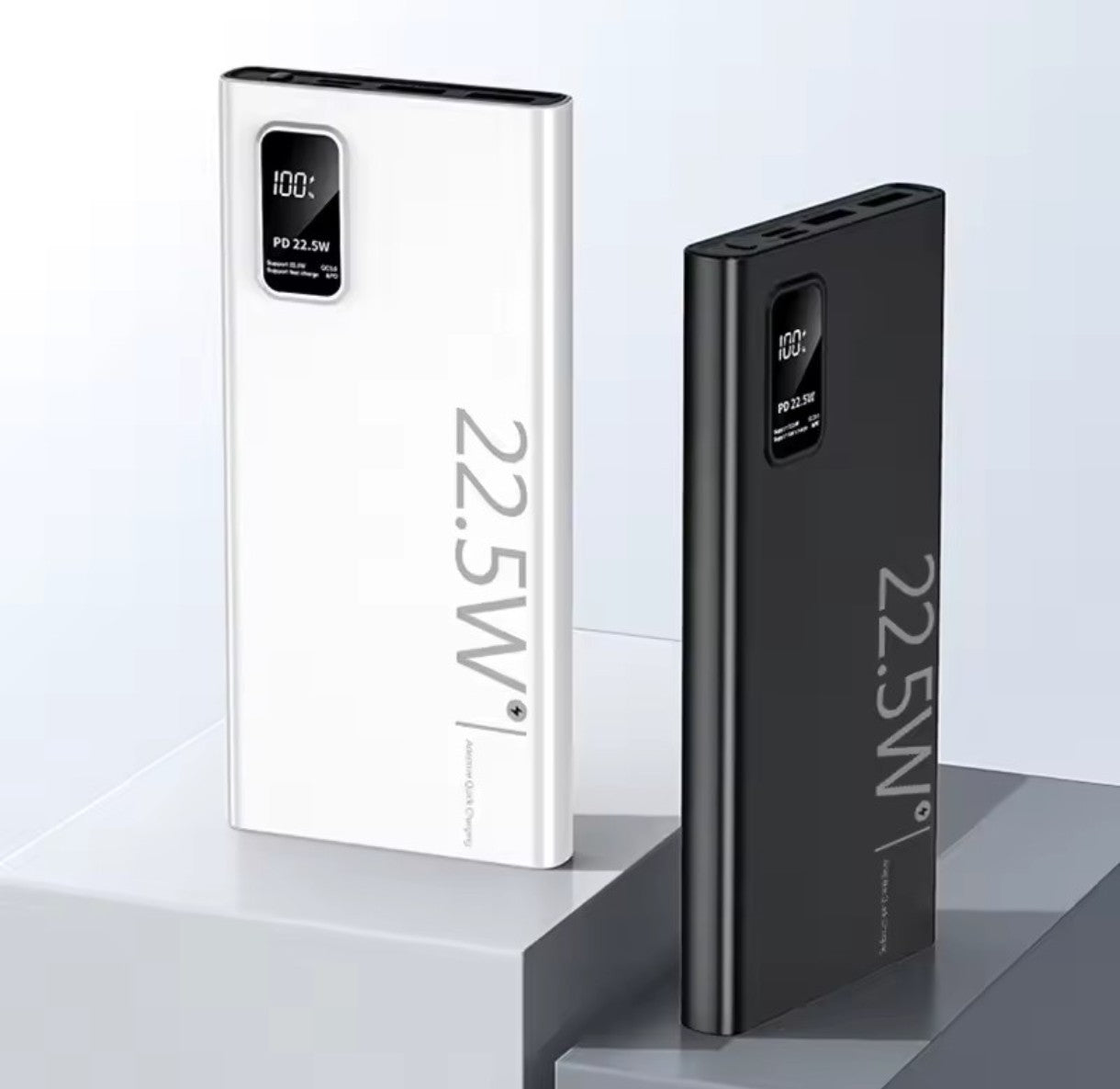 White,Ultra-Slim 10,000mAh Power Bank | 22.5W Fast Charging | Digital Display